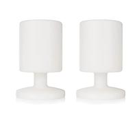 Lot de 2 lampes de table d'extérieur à 2 niveaux d'intensité variable avec bloc d'alimentation Ø 17 cm