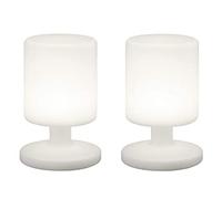 Lot de 2 lampes de table d'extérieur à LED rechargeables avec batterie blanche - Hauteur : 20 cm
