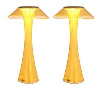 Lot de 2 lampes de table, lampe de salon, variateur tactile, acrylique doré, D 15,1 cm