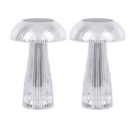 Lot de 2 lampes de table LED Lampe de chevet Lampe d'appoint Lampe de couloir avec variateur tactile, batterie rechargeable Câble USB, CCT blanc chaud-blanc froid argent, H 25 cm