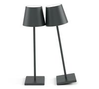 Lot de 2 lampes de table LED rechargeables 5500 mAh à piles, intensité variable, lampe de bureau moderne, portable, étanche IP54, idéale pour restaurant, chambre à coucher, utilisation en extérieur