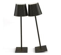 Lot de 2 lampes de table LED rechargeables sans fil 3 W à intensité variable 5500 mAh pour chambre à coucher, restaurant, utilisation en extérieur (finition cuivrée)