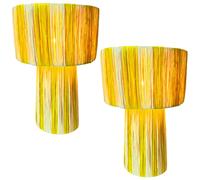 Lot De 2 Lampes De Table Marrakesch Orient Boho Beige 42 Cm Fait Main