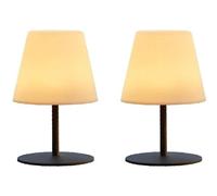 Lot De 2 Lampes De Table Sans Fil Led Acier Gris H16cm