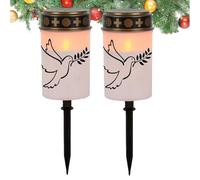 Lot de 2 lampes de tombe pour cimetière | Lampes de pelouse - Lumière LED étanche pour jardin, cimetière, allée, jardin, décoration de fête