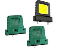 Lot de 2 lampes de travail LED 14 W pour batteries au lithium 20 V/21 V - Réglable de 20,5 à 40,5 mm pour prise, lanterne portable compacte 70 × 20 × 85 mm - Vert