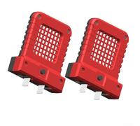 Lot de 2 lampes de travail LED 14 W pour batteries d'outils 20 V/21 V avec prise réglable, lanterne de camping compacte et portable pour une utilisation en extérieur et sur le chantier (rouge, 2