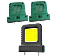 Lot de 2 lampes de travail LED 14 W pour batteries d'outils électriques 20 V/21 V, prise réglable, lanterne d'inspection compacte et portable pour camping et chantier (vert, 2 pièces)