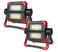 Lot de 2 Lampes de travail Maclean MCE439 LED COB, lampe d'atelier, de chantier, 300 lm, 3 modes d'éclairage, alimentation 4xAA