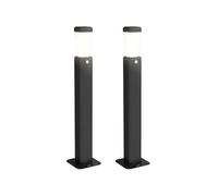 Lot de 2 lampes d'extérieur - bornes lumineuses LED - norme IP65 - alu noir