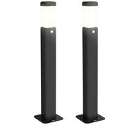 Lot de 2 lampes d'extérieur - bornes lumineuses LED - norme IP65 - alu noir Noir G