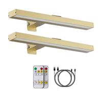 Lot de 2 lampes d'image, sans fil, avec télécommande, rechargeable, 40,6 cm, avec 3 modes d'éclairage pour peinture, entièrement en métal