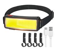 Lot de 2 lampes frontales LED COB USB rechargeables 2000 lumens, étanches, pour camping, travail et réparation auto