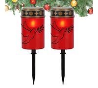 Lot de 2 lampes funéraires - Lampe rituelle à piquet étanche - Décoration pour cimetière, tombe, allée, jardin, maison, fête, jardin