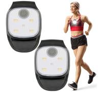 Lot de 2 lampes LED à clip pour l'extérieur, 4 modes d'éclairage - Lampe frontale LED rechargeable par USB - Petite lampe de poche - 4 modes d'éclairage - Lumière de sécurité pour la randonnée, le