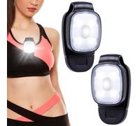 Lot de 2 lampes LED à clip pour l'extérieur - Lampe frontale LED avec 3 modes d'éclairage - Rechargeable par USB - Petite lampe de poche - Lampe de sécurité pour randonnée, camping, course, jogging,