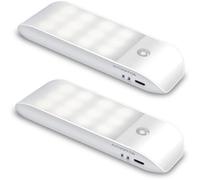 Lot de 2 lampes LED à détection de présence automatique lumière jaune chaude lampes murales magnétiques portables