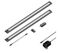 Lot de 2 lampes LED d'agencement SIRIS noir mat avec variateur tactile plat 50cm