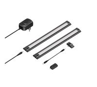 Lot de 2 lampes LED d'agencement SIRIS noires mates avec variateur tactile plat [EEK: F]