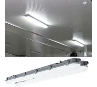Lot de 2 lampes LED de plafond à vasque Longueur 120cm 4000 Kelvin, 4320 lumens Lampe pour pièces humides et mouillées appropriée pour garage, cave, atelier, hall, entrepôt, bureau, industrie
