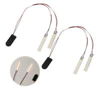 Lot de 2 lampes LED miniatures pour maison de poupée, éclairage domestique à 8 LED avec support de batterie, 7,5 cm blanc chaud avec câble de 35 cm, double panneau LED pour modélisme, éclairage de