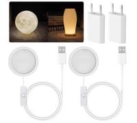 Lot de 2 lampes LED pour imprimante 3D, veilleuse, modèles avec 3 types de lumière, éclairage d'imprimante 3D avec adaptateur USB de 1,5 m et tête de charge, pour Lab A1/A1mini/P1S/P1P/X1C (blanc)