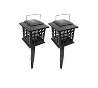 - Lot de 2 Lampes LED solaires à planter - Anti-moustique - Noir