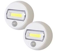 Lot de 2 Lampes Leds COB 100 Lumens - Détecteur de Mouvement et Luminosité - Ultra Lumineux - Mode Continu ou Arrêt automatique