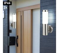 Lot de 2 lampes murales d'extérieur Zone Parc Acier inoxydable Projecteurs Jardin Terrain Luminaires