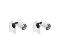 Lot de 2 Lampes Murales Façon Spot en Métal Blanc Ajustable Moderne Cuisine Klip