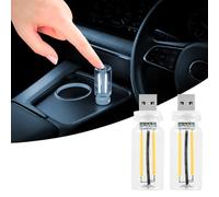 Lot de 2 lampes rétro pour intérieur de voiture, ampoule USB à brancher pour intérieur de voiture, chambre à coucher, couloir (blanc)