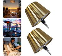Lot de 2 lampes sans fil pour col de bouteille, lampe LED rechargeable, abat-jour pour bouteilles, lampe tactile, lampe sans fil, 3 couleurs, pour bars, restaurants (doré)