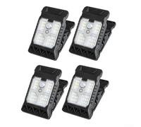 Lot de 2 lampes solaires à détecteur de mouvement pour extérieur, étanche, 3 modes, lampe de sécurité LED avec crochet à clip pour jardin, clôture, patio, mur, camping (4 pièces)