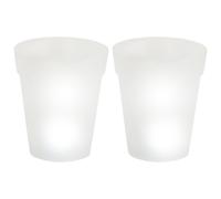 Lot de 2 lampes solaires à LED Pots de fleurs Éclairages extérieurs Décorations Lampes debout