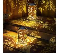 Lot De 2 Lampes Solaires À Led Pour Jardin - En Métal - En Forme De Papillon - À Suspendre - Étanche Ip65 - Décoration De Jardin Pour Balcon, Patio, Terrasse - Cadeau Pour Femme Et Maman