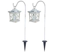 Lot de 2 lampes solaires à LED pour l'extérieur Lanterne suspendue de jardin Lumière funéraire extérieure