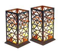Lot de 2 lampes solaires à LED suspendues Balcon Effet de feu Lampes extérieures Lanterne