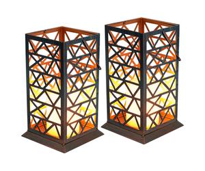 Lot de 2 lampes solaires à LED suspendues Balcon Effet de feu Lampes extérieures Lanterne