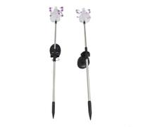 Lot de 2 lampes solaires anges de jardin, cadeaux commémoratifs à changement de couleur, statues de décoration de cour, statues de décoration de cour, veilleuse automatique pour éclairage d'allée pour