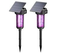 Lot de 2 lampes solaires anti-moustiques étanches pour l'extérieur - Marche/arrêt automatique - Zapper anti-moustiques de jardin