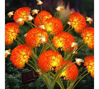 Lot de 2 lampes solaires de jardin pour extérieur, oranges, avec abeilles, décoration de jardin, lampes solaires étanches pour jardin, patio, cour, chemin, cadeaux pour maman, balcon, jardinières de