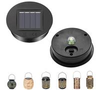 Lot de 2 lampes solaires de rechange 7 cm/8 cm - Avec lumière blanche chaude - Étanche - Panneau solaire de rechange pour lanterne solaire de rechange - Panneau solaire de rechange pour lampe de