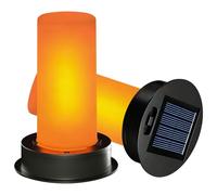 Lot de 2 lampes solaires de rechange - Ampoule solaire de 7 cm avec véritable effet flamme - Lampes solaires étanches pour l'extérieur et le jardin - Panneau solaire de rechange - Pour lampes solaires