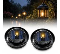 Lot de 2 lampes solaires de rechange étanches à DEL pour lanternes suspendues extérieures, lumières d'allée et décoration de cour - Options de 6,3 cm/8 cm de diamètre, IP65, 150 lumens, autonomie de 6