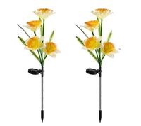 Lot de 2 lampes solaires décoratives en forme de jonquille pour allée, pelouse, allée Bayard, 1613