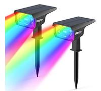 Lot de 2 lampes solaires d'extérieur à 40 LED RVB à changement de couleur, lumières de chemin de paysage, USB et à énergie solaire, 14 couleurs de spots de cyclisme automatiques pour cour, jardin