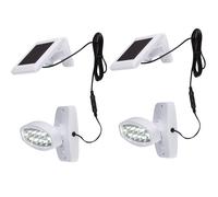 Lot de 2 lampes solaires d'extérieur à LED Mouvement Senor mur spot éclairage entrée