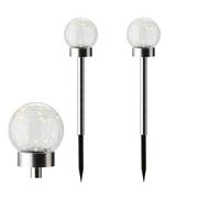 Lot de 2 lampes solaires d'extérieur LED 35 cm en plastique et verre - Lampe solaire 2 en 1 à brancher ou à poser - Lampe de jardin - Lampe solaire et éclairage de jardin - Blanc chaud