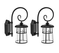 Lot de 2 lampes solaires extérieur - Outsunny - LED lumière - 6000K blanc chaud sans fil - pour jardin, cour, patio, balcon - noir