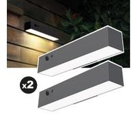 Lot de 2 lampes solaires EZIlight® Solar Wall S24 gris G